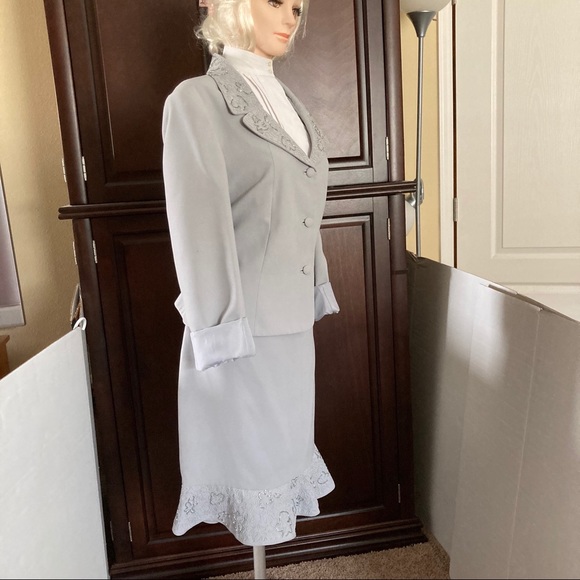 Vtg Emily Grey 2-pc Embroidered Beaded Plus Size16 - Picture 8 of 16